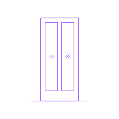 Buildings Interior Doors Lite Interior Door Vertical 2 Panels Mix Craft Design Svg File, Free Vectors File